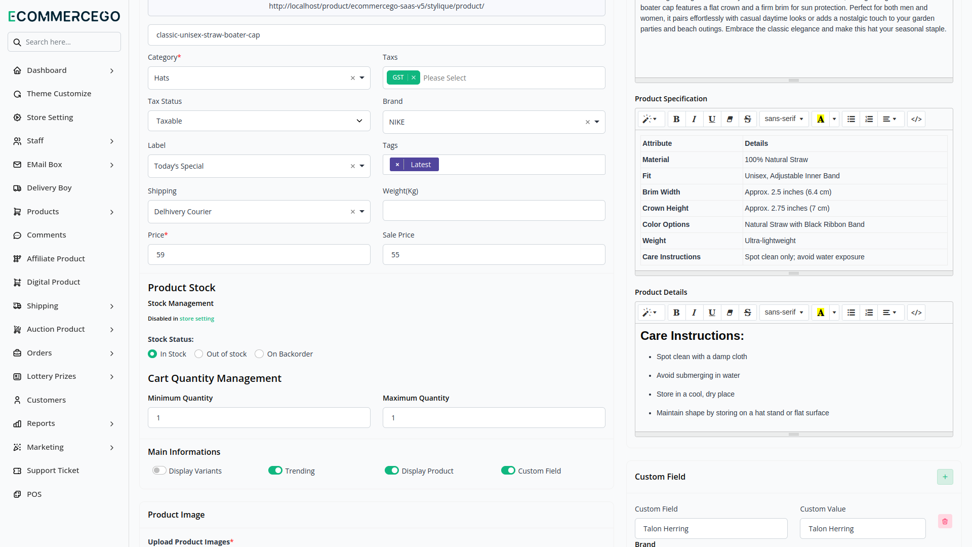 Cart Quantity Control – eCommerceGo Add-On