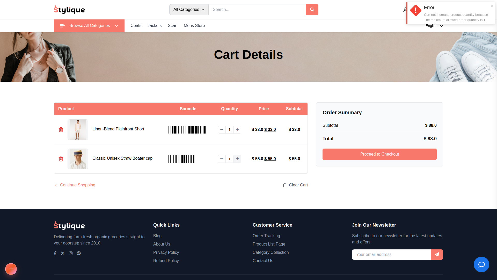 Cart Quantity Control – eCommerceGo Add-On