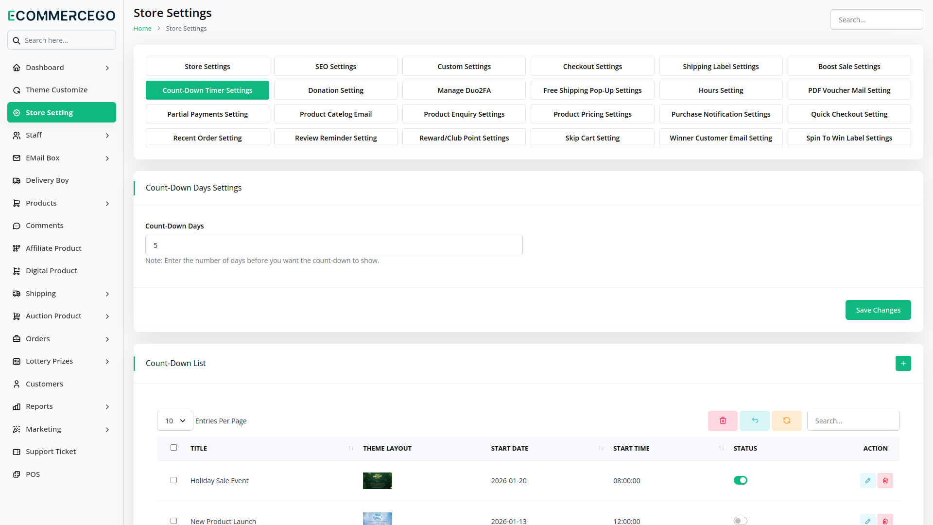 Count Down Timer – eCommerceGo Add-On