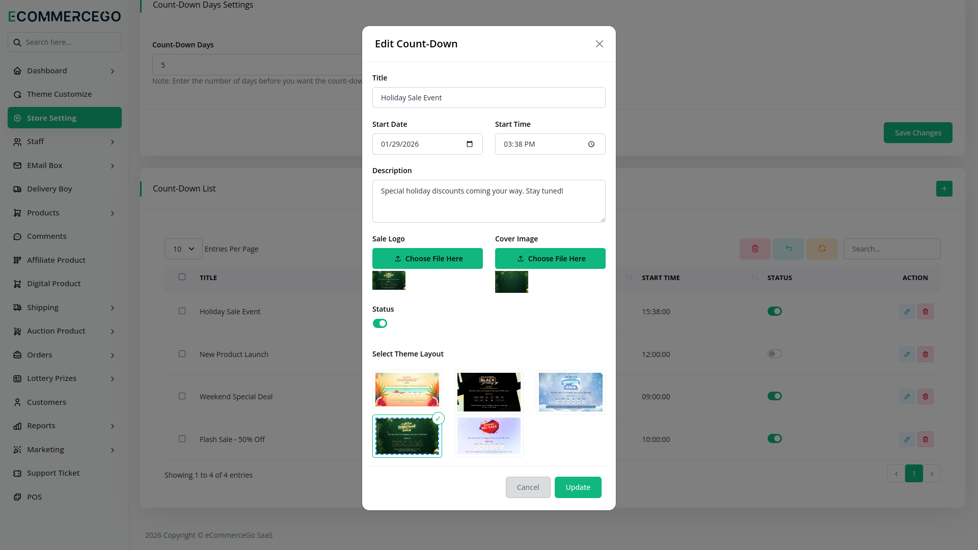 Count Down Timer – eCommerceGo Add-On