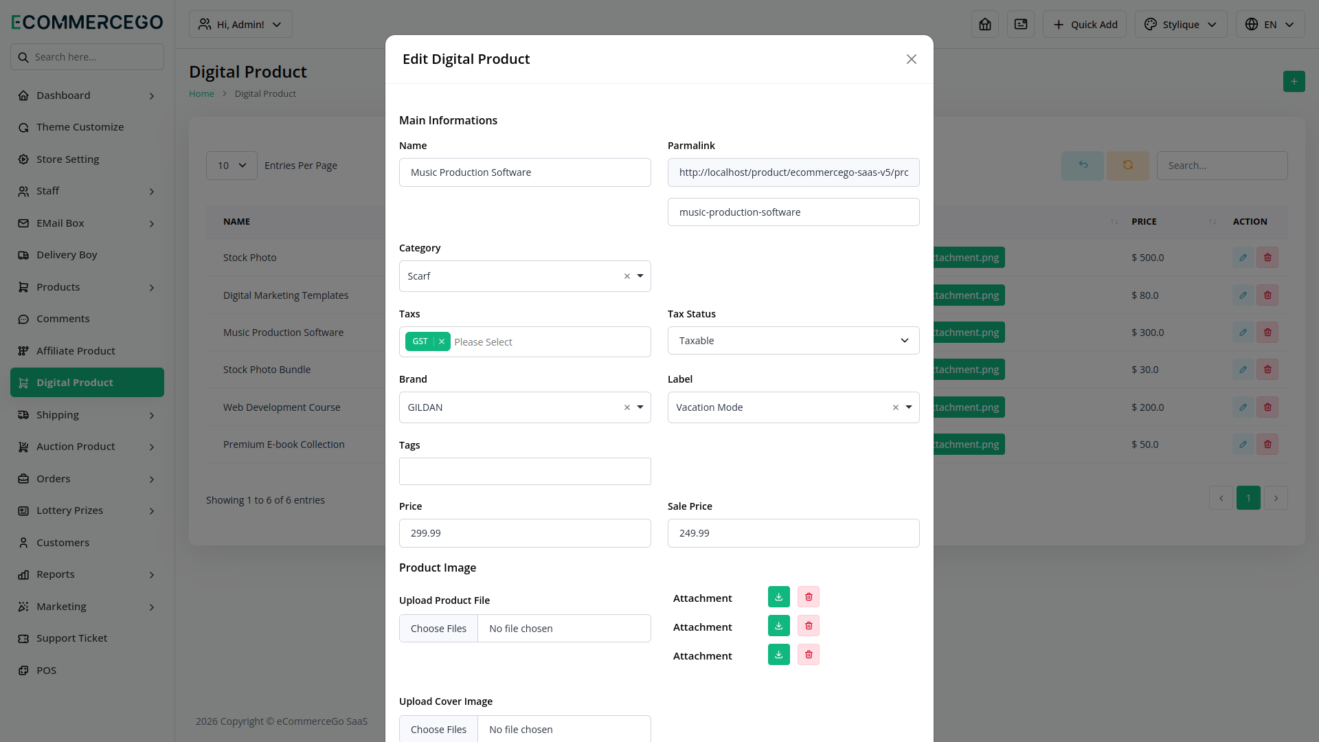 Digital Product – eCommerceGo Add-On