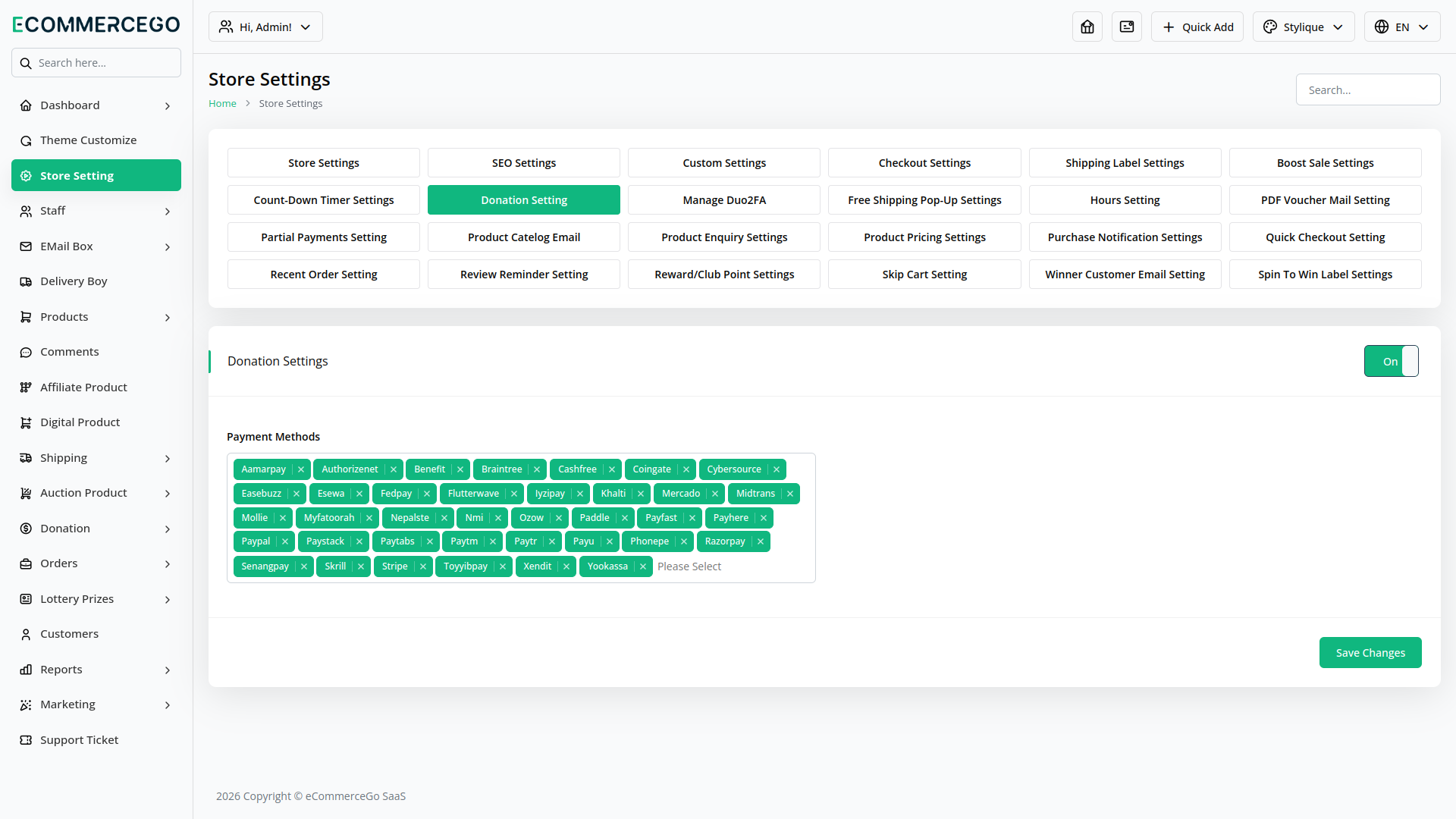 Donation – eCommerceGo Add-On