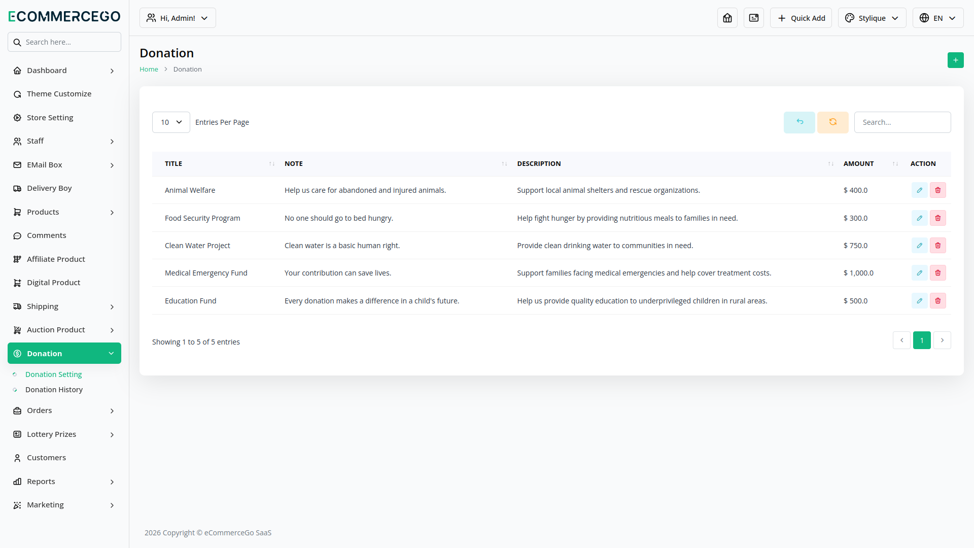 Donation – eCommerceGo Add-On