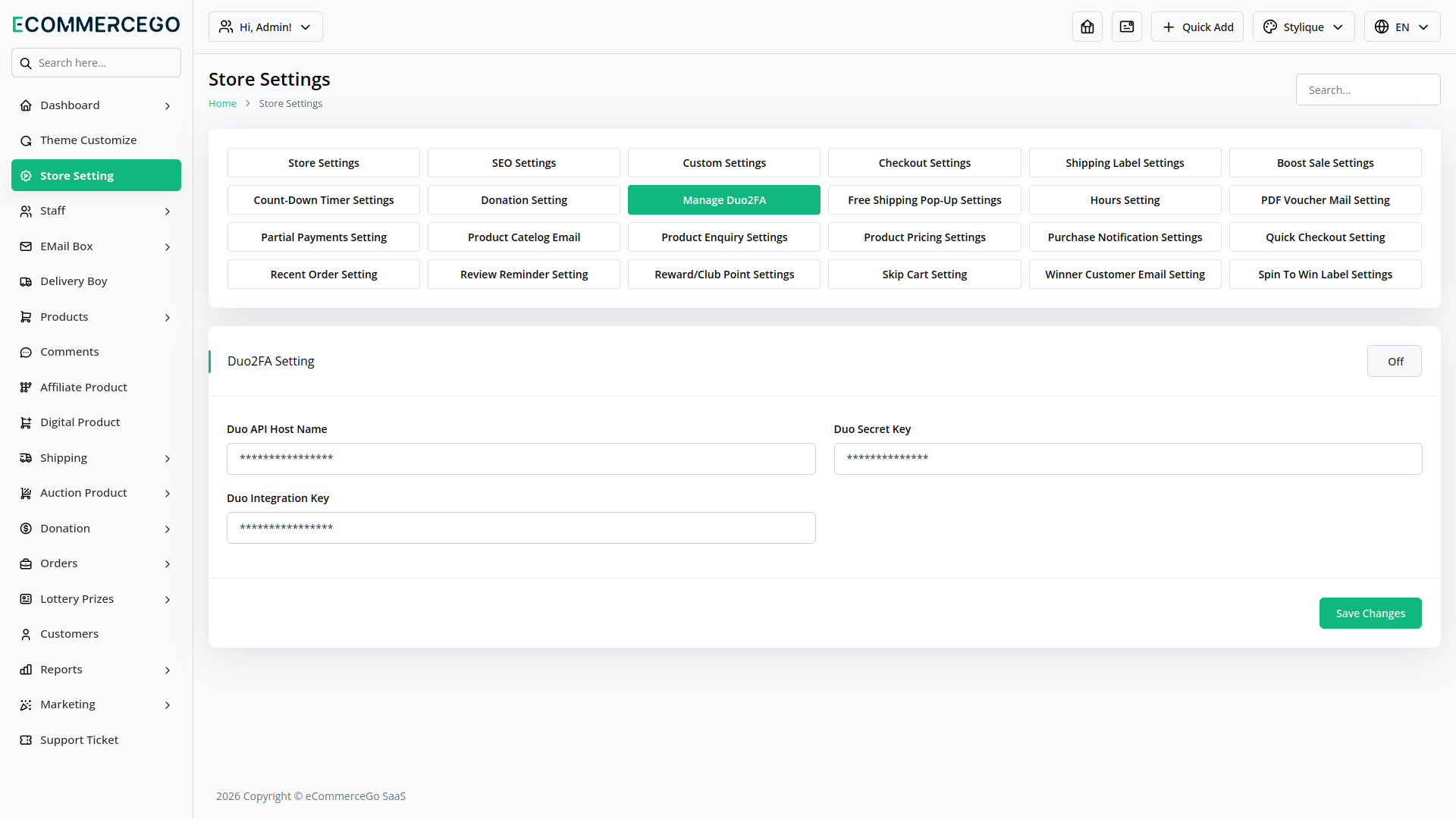 Duo2FA – eCommerceGo Add-On