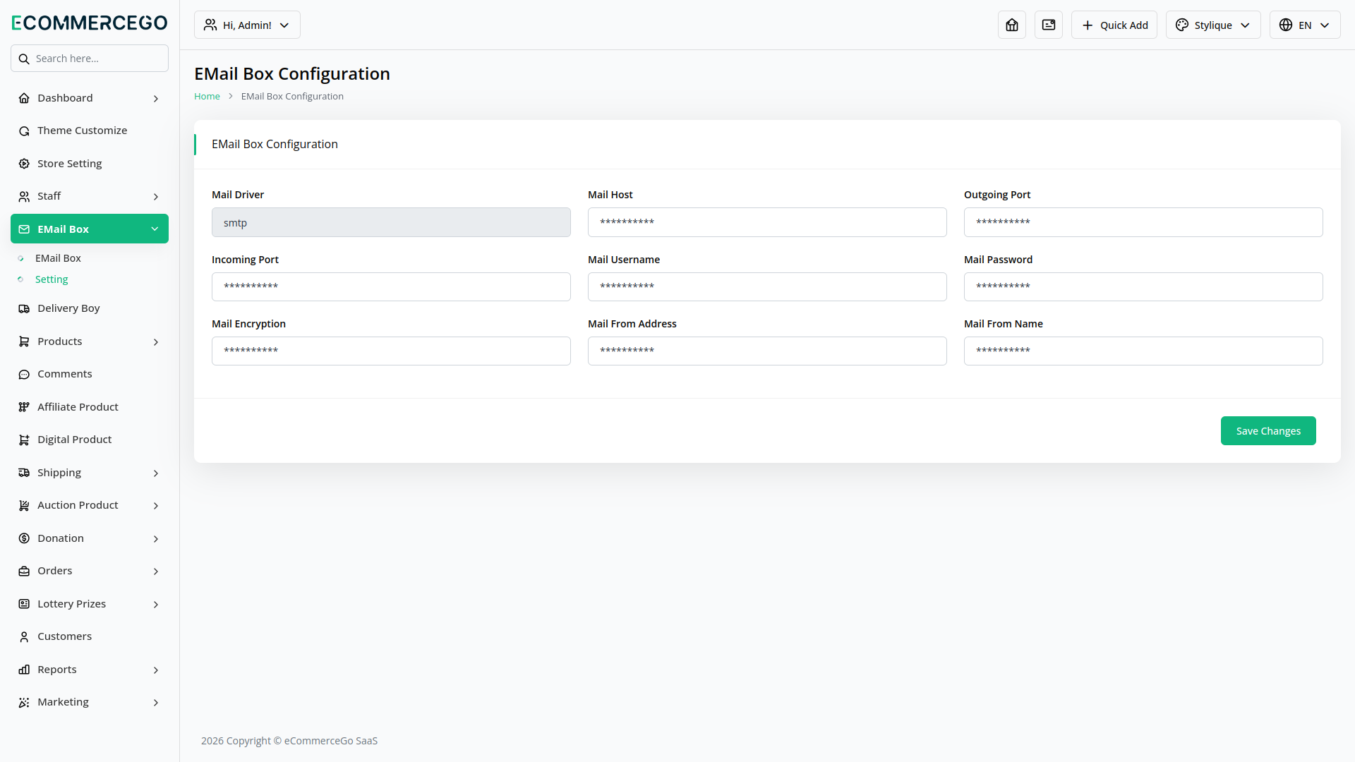 EMail Box – eCommerceGo Add-On