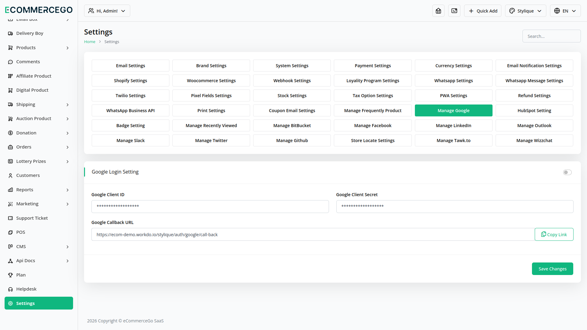 Google Login – eCommerceGo Add-On