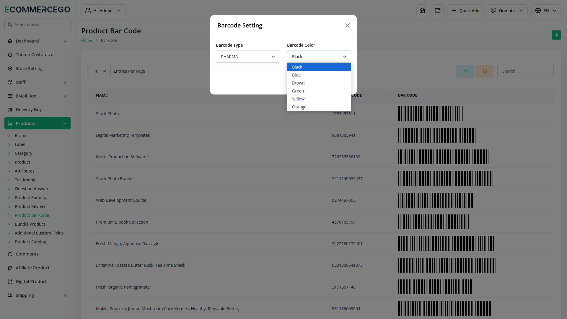 Product Barcode – eCommerceGo Add-On