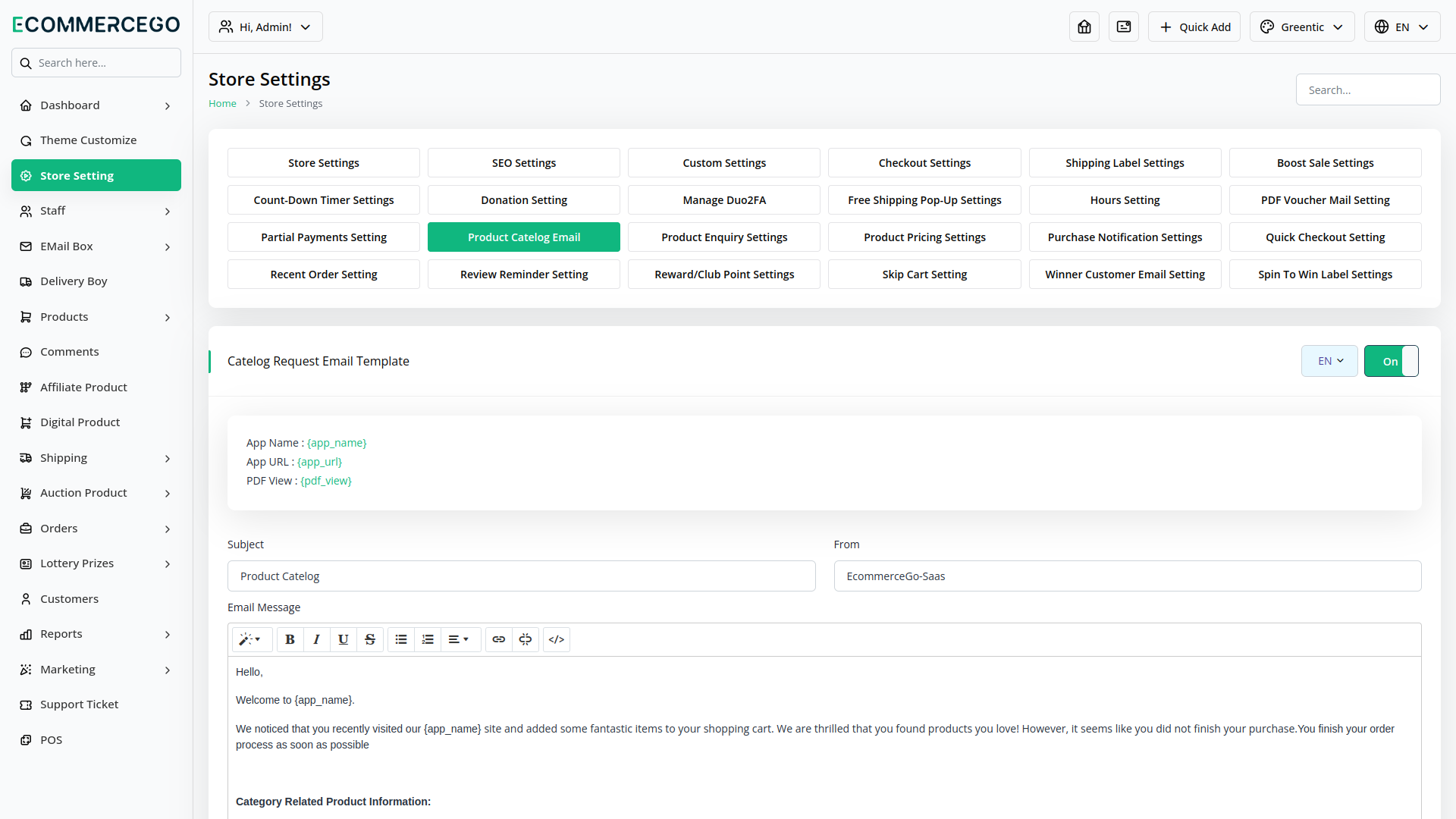 Product Catelog – eCommerceGo Add-On
