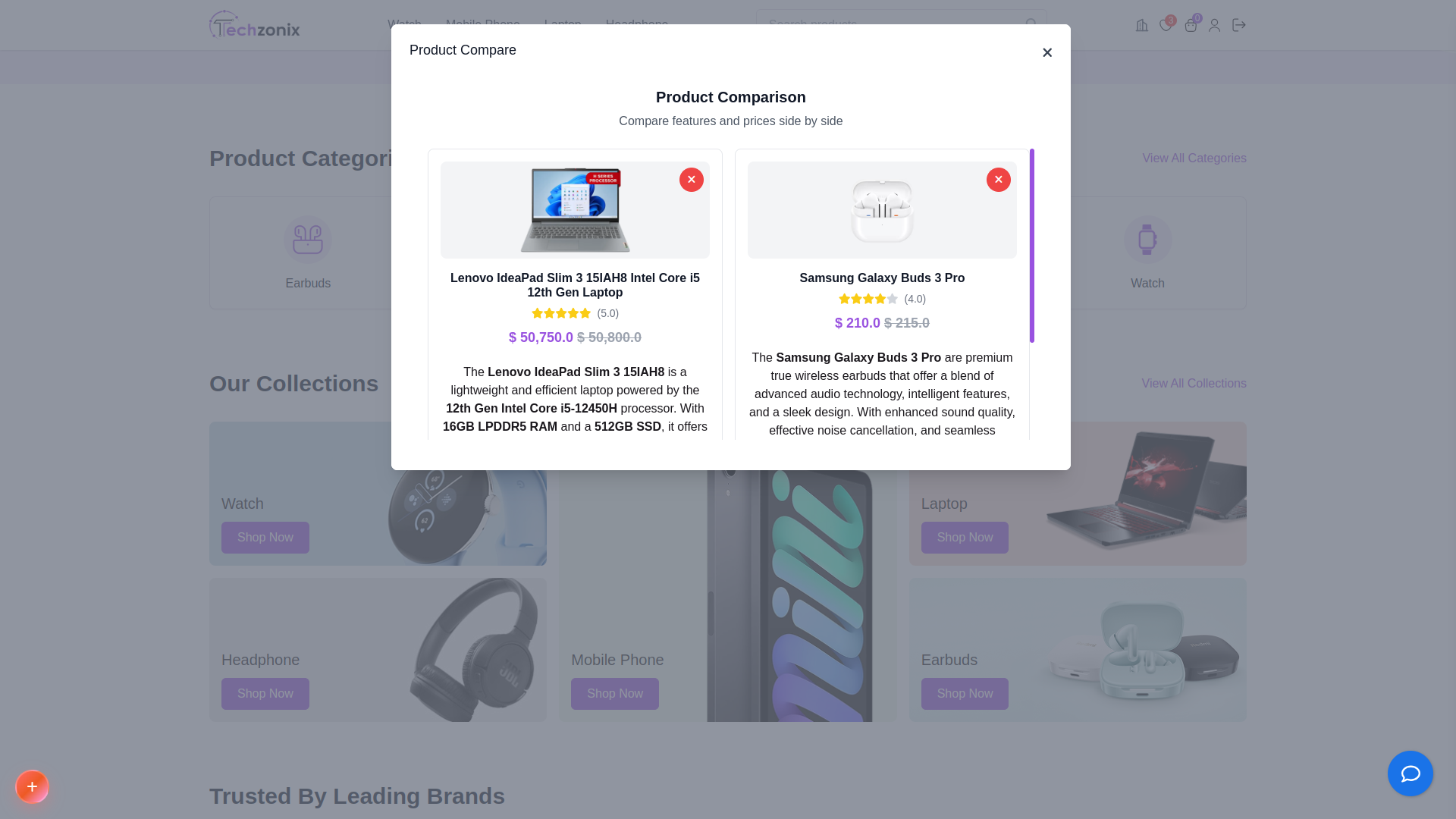 Product Compare – eCommerceGo Add-On