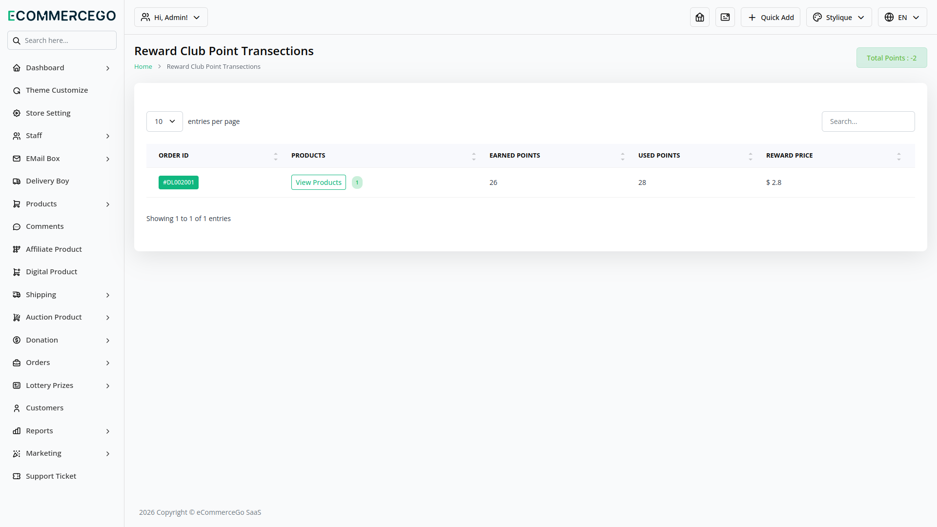 Reward-Club Point – eCommerceGo Add-On