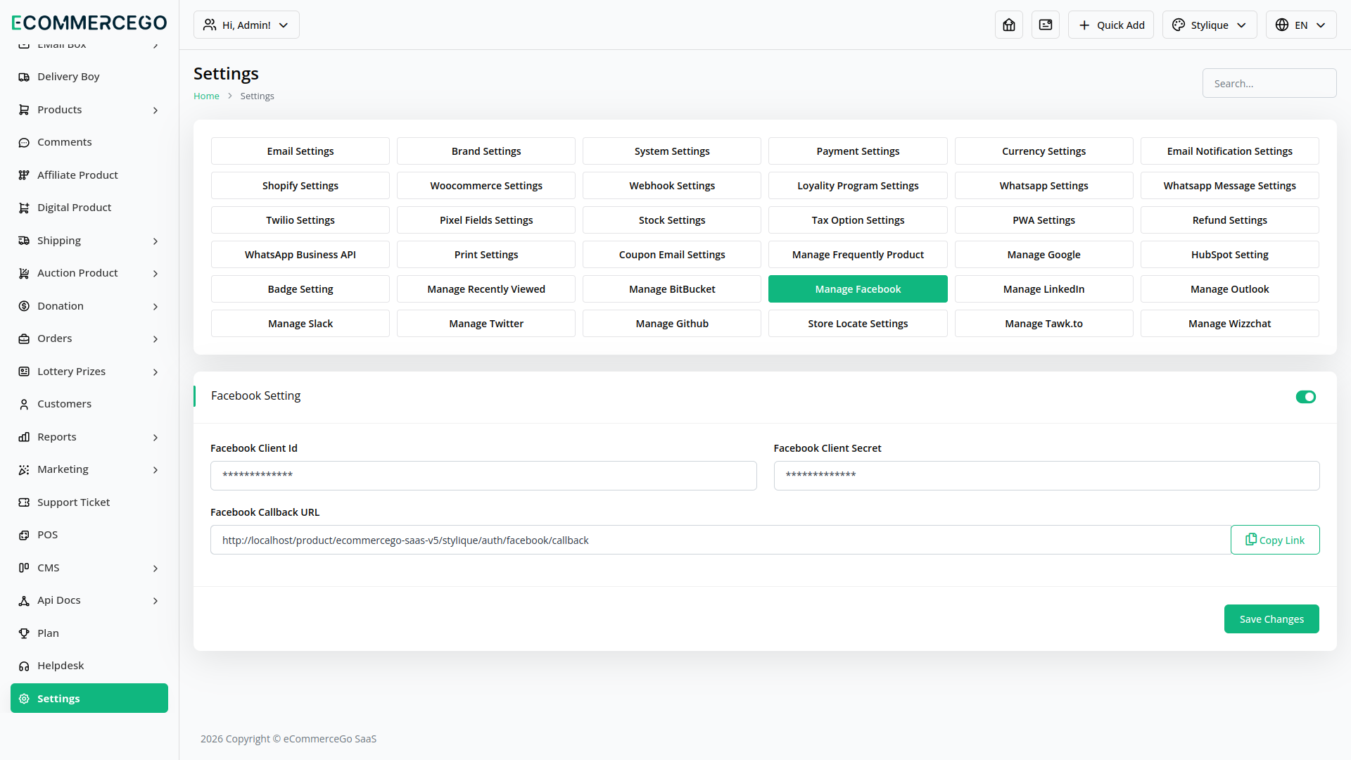 Sign-In With Facebook – eCommerceGo Add-On