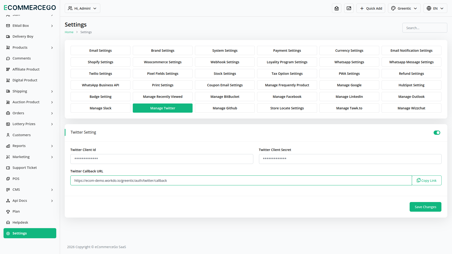 Sign-In With Twitter – eCommerceGo Add-On