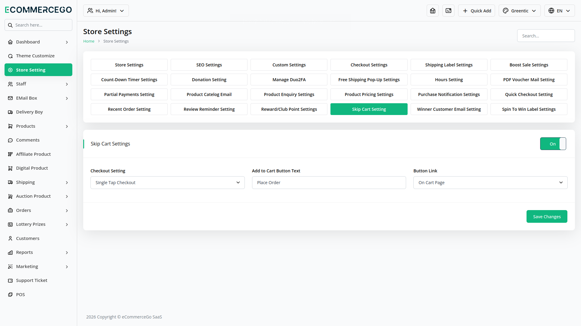 Skip Cart – eCommerceGo Add-On