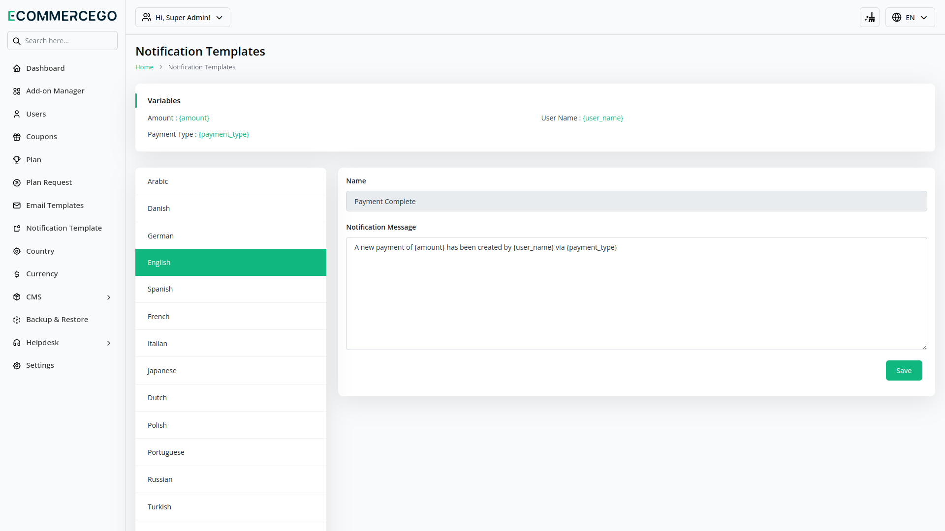 SMS – eCommerceGo Add-On