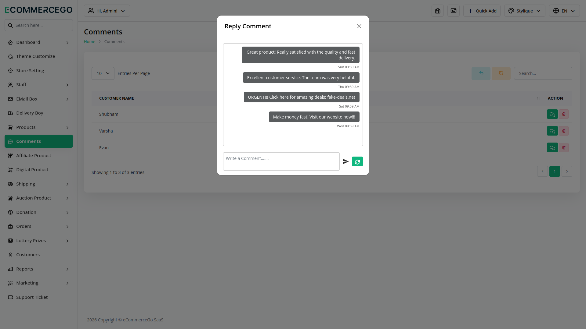 Spam Prevent – eCommerceGo Add-On