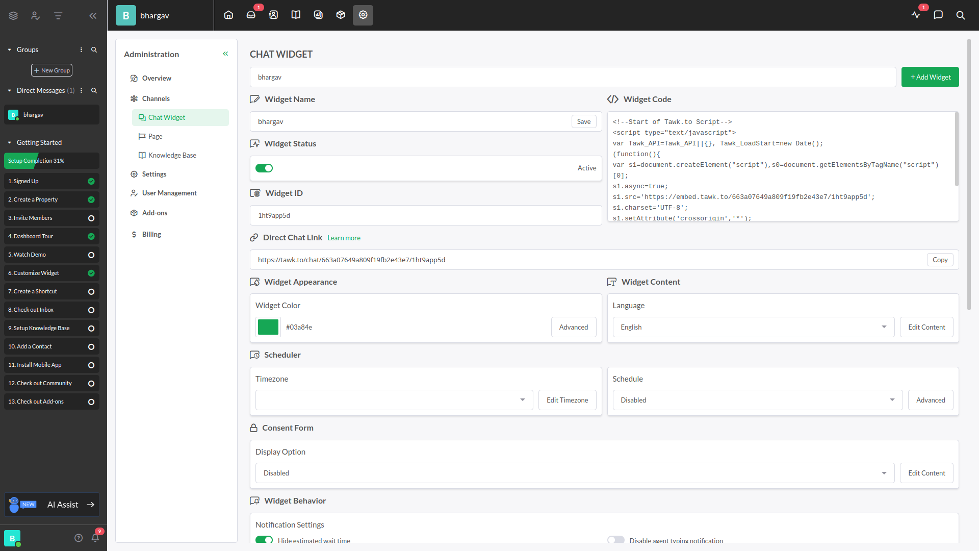 Tawk.to Messenger – eCommerceGo Add-On