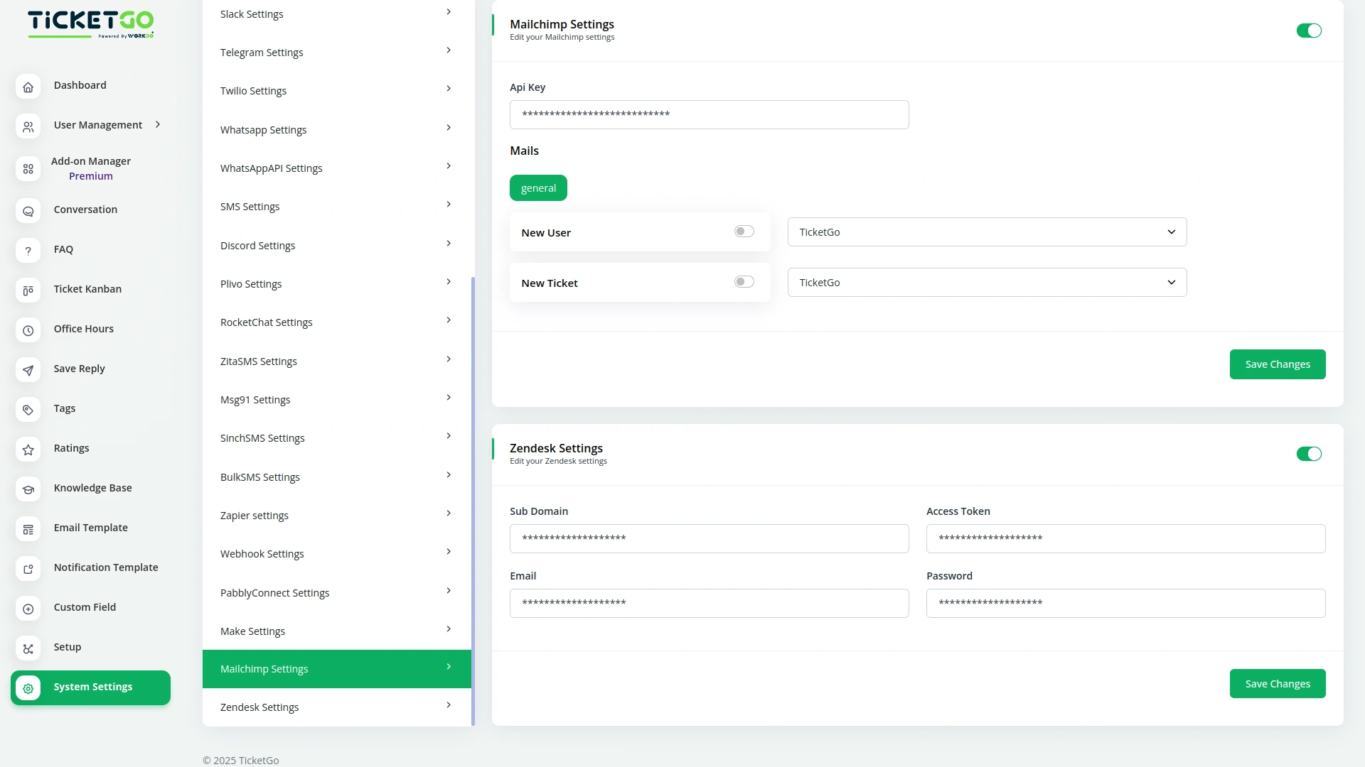 Mailchimp – TicketGo Add-On