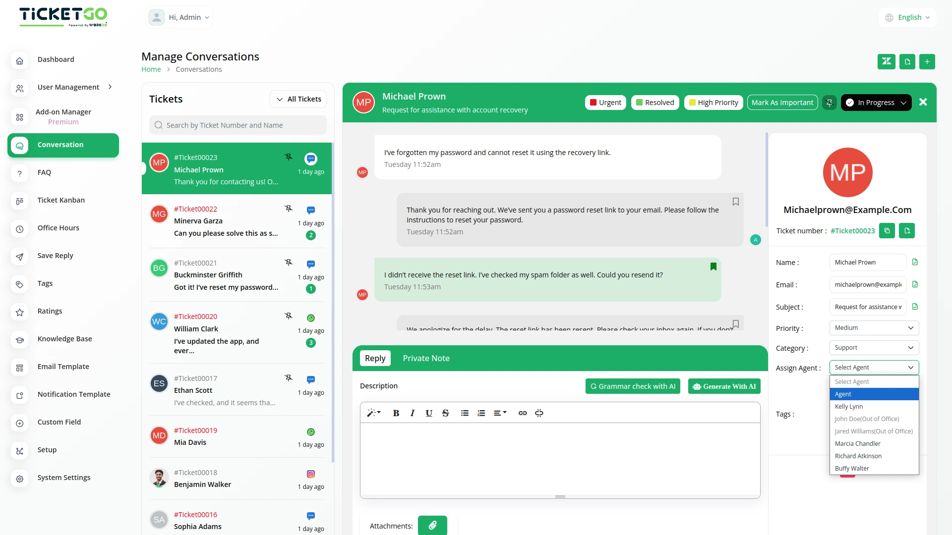 Out Of Office – TicketGo Add-On