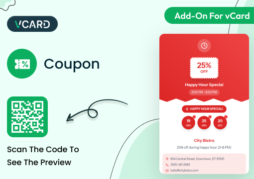 Coupon – vCard SaaS Add-On