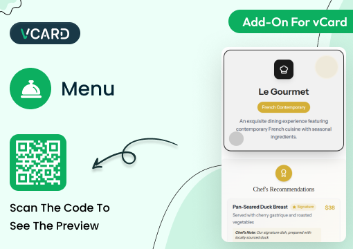 Menu – vCard SaaS Add-On