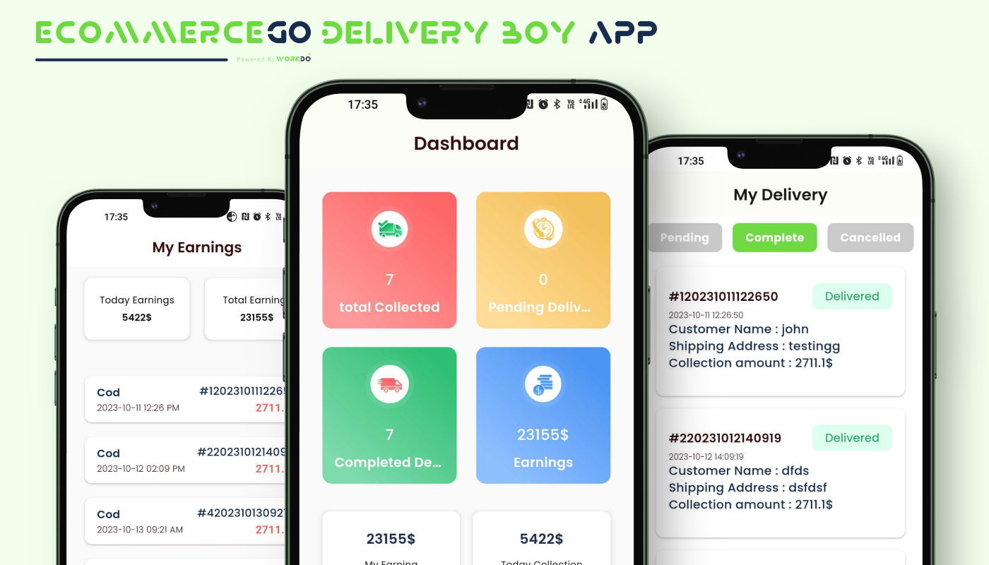 eCommerceGo SaaS Delivery Boy App - WorkDo