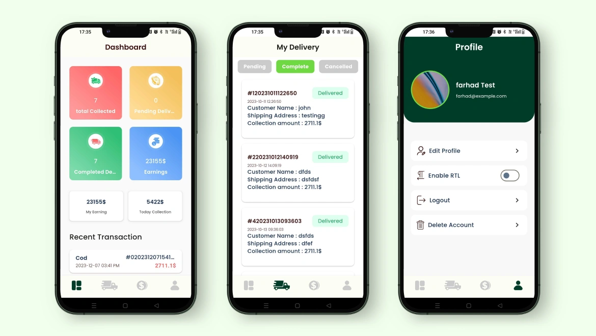 eCommerceGo SaaS Delivery Boy App