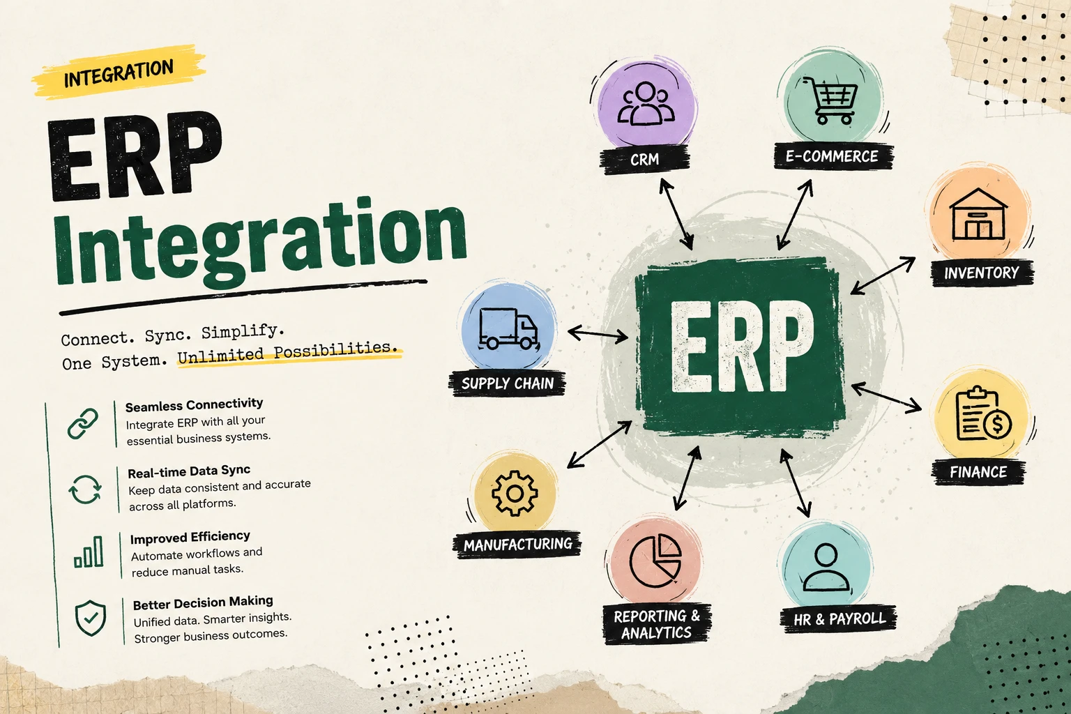 ERP Integration: Connect CRM, HR & Finance Systems