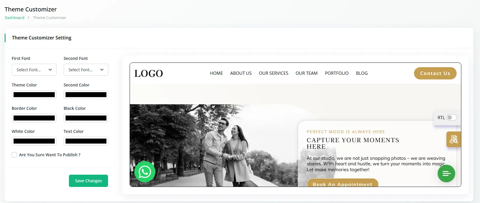 theme customizable