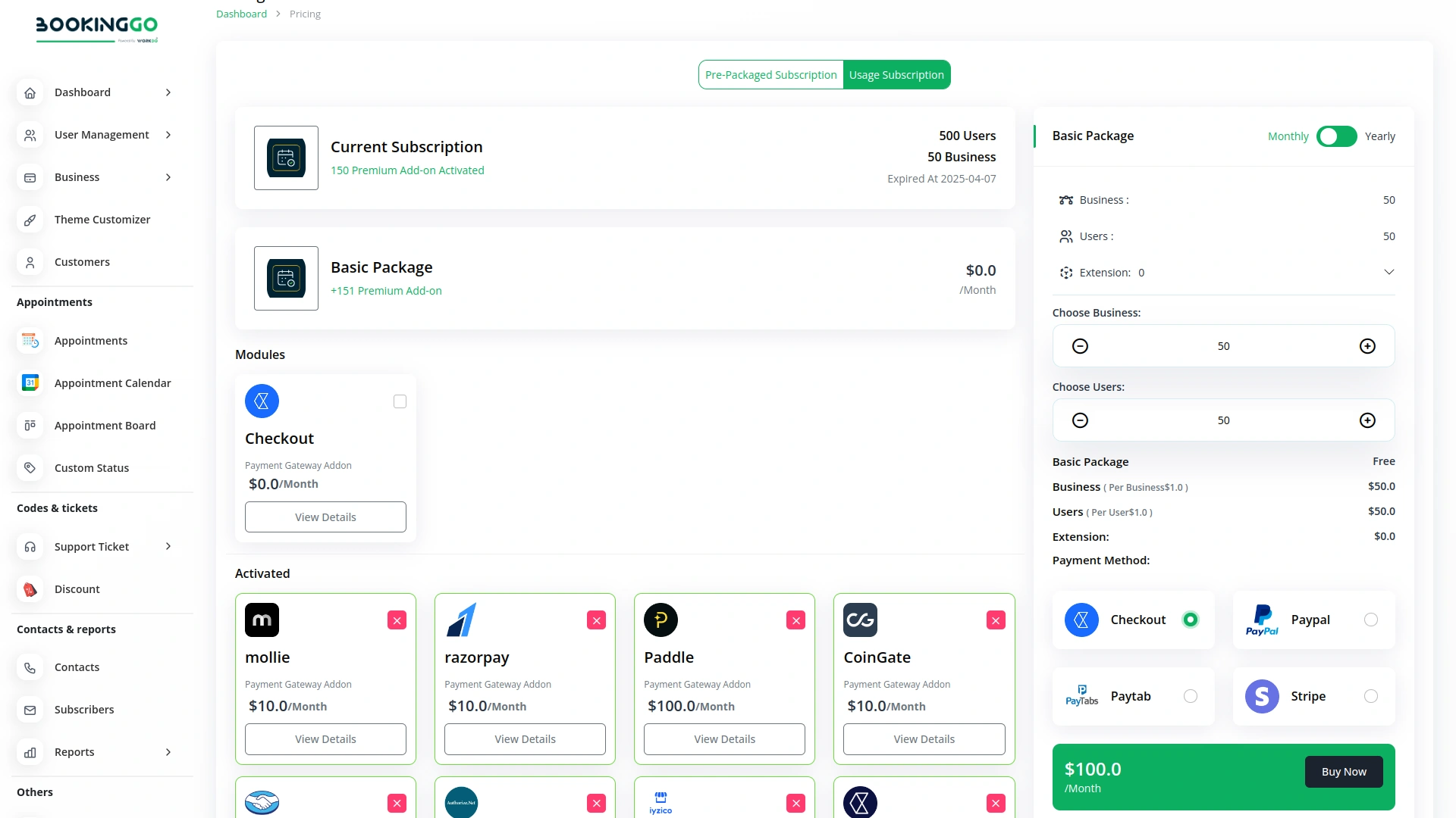 Checkout – BookingGo SaaS Add-On