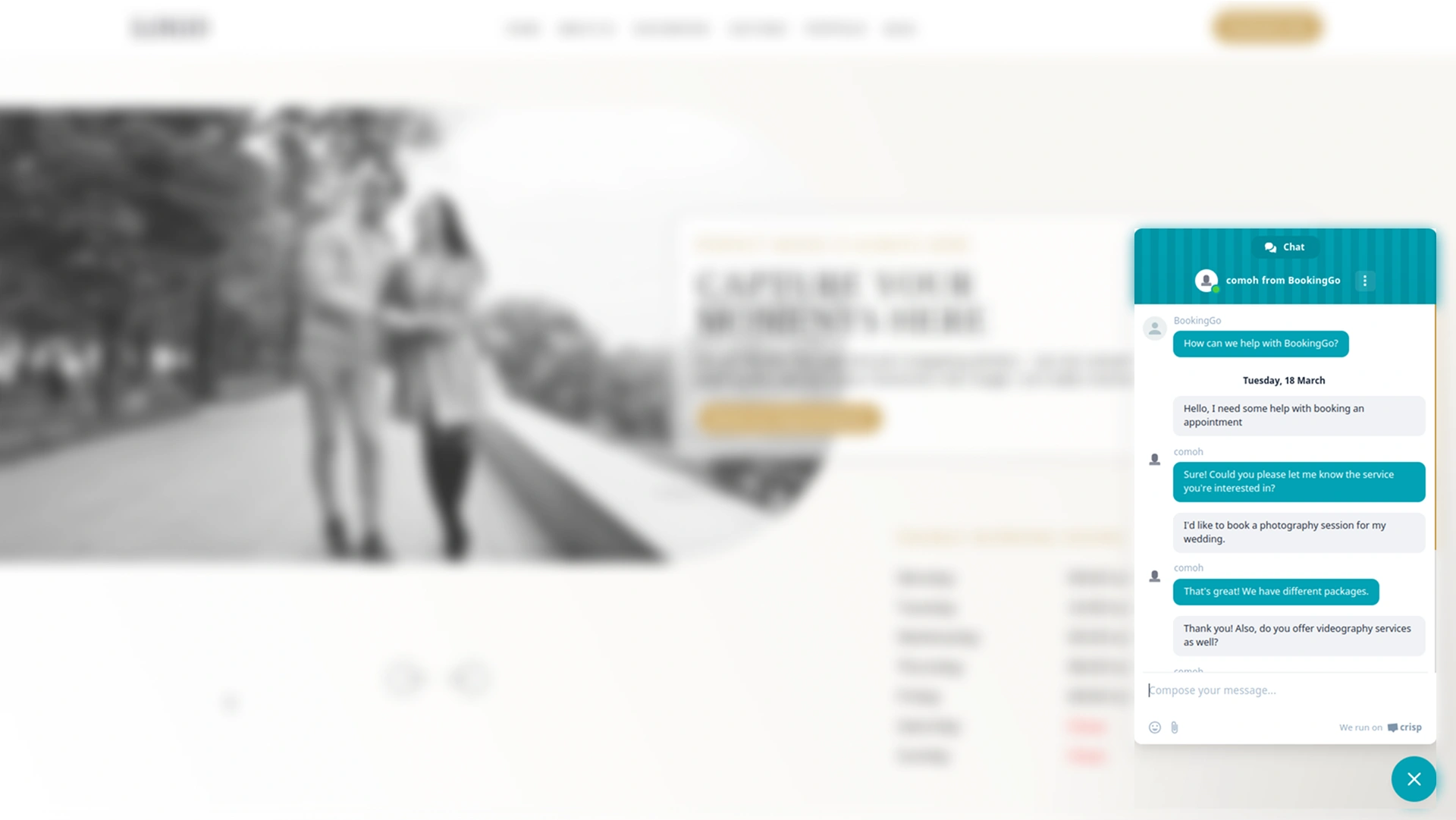 Crisp – BookingGo SaaS Add-On