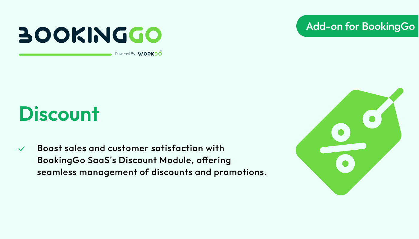 Discount – BookingGo SaaS Add-on - WorkDo