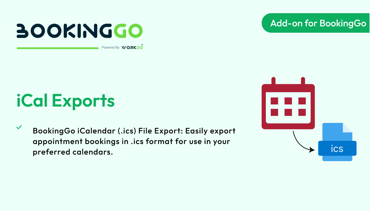 iCal Exports – BookingGo SaaS Add-on - WorkDo