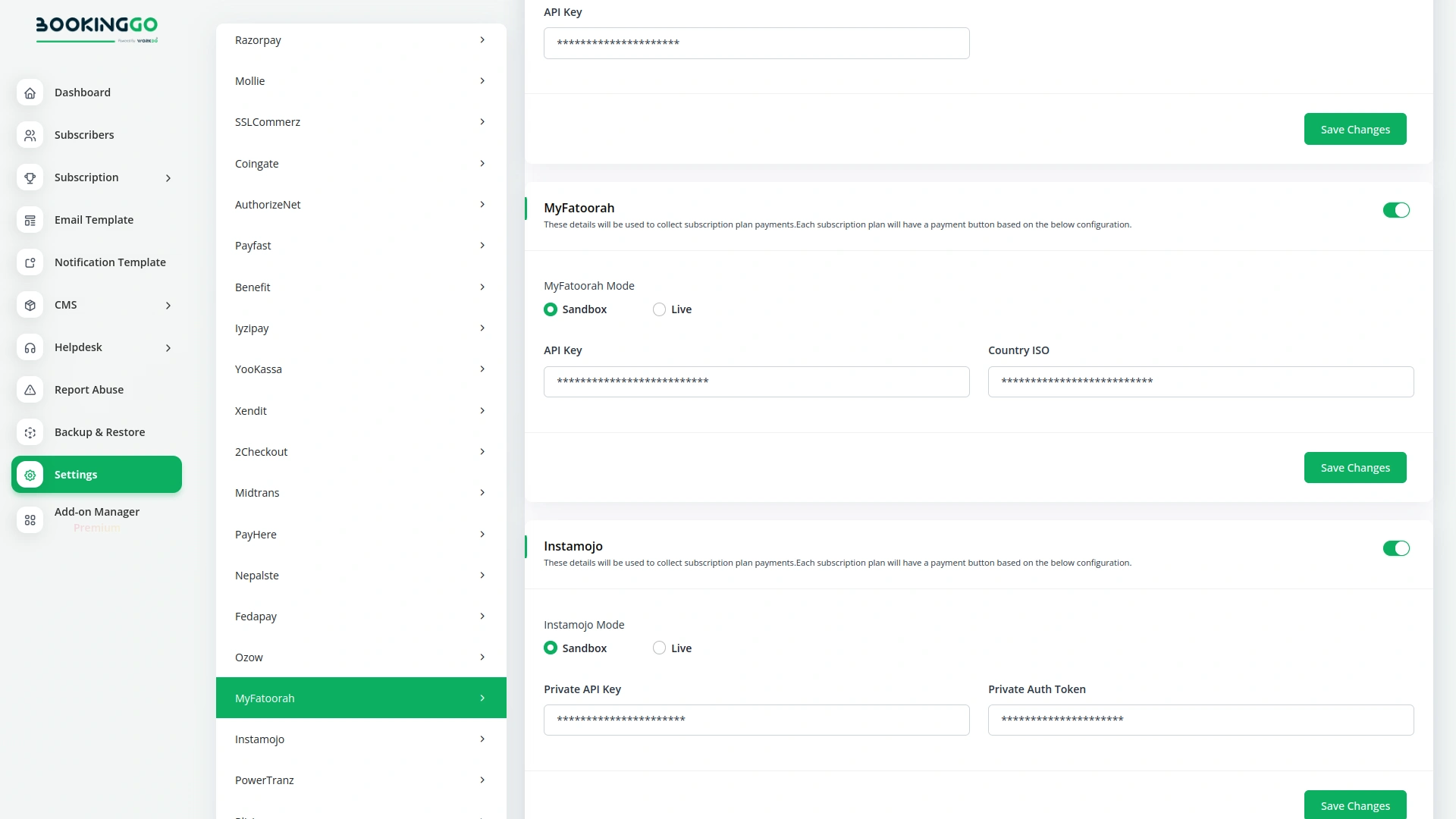 MyFatoorah – BookingGo SaaS Add-On