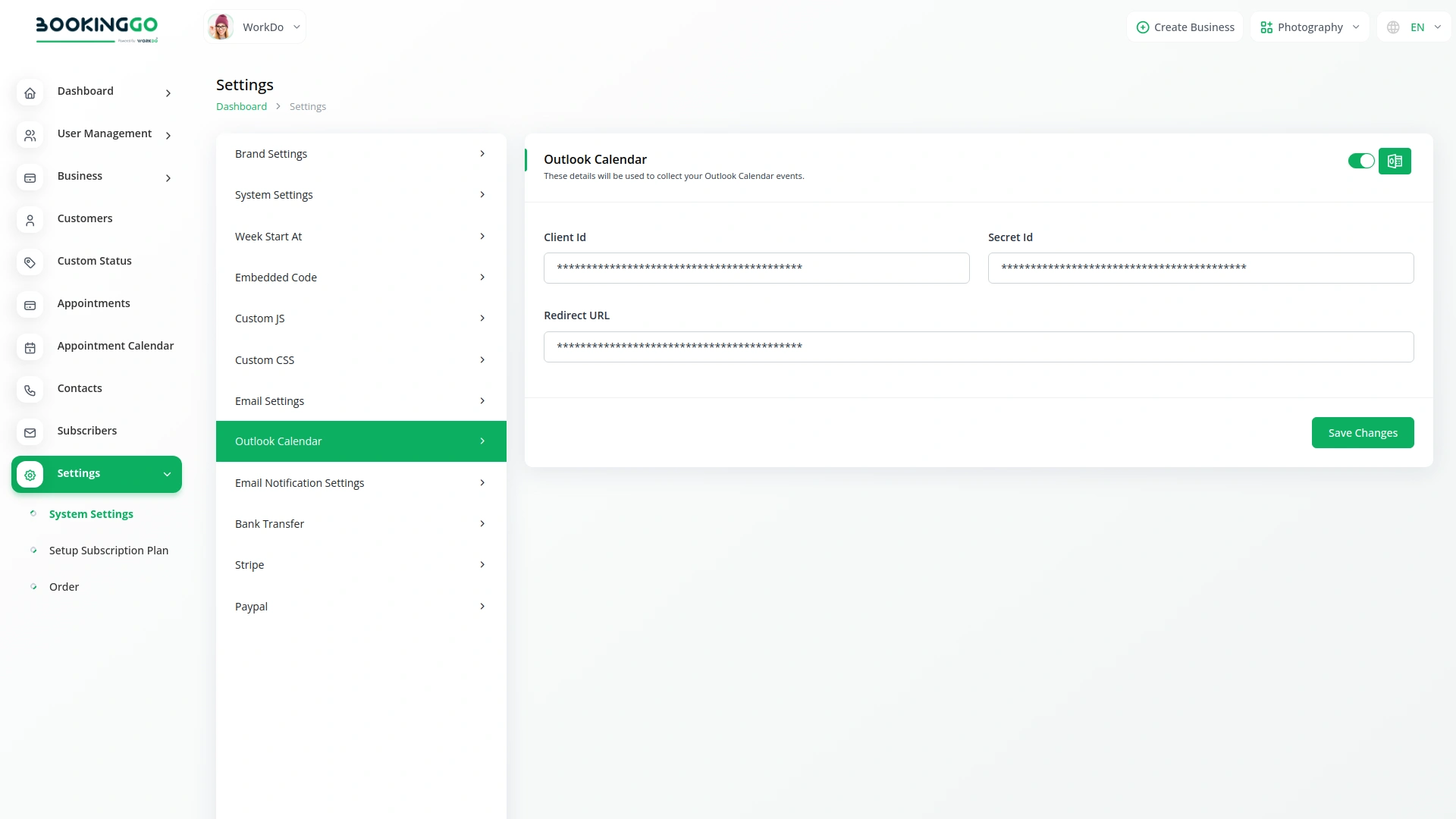 Outlook Calender – BookingGo SaaS Add-On