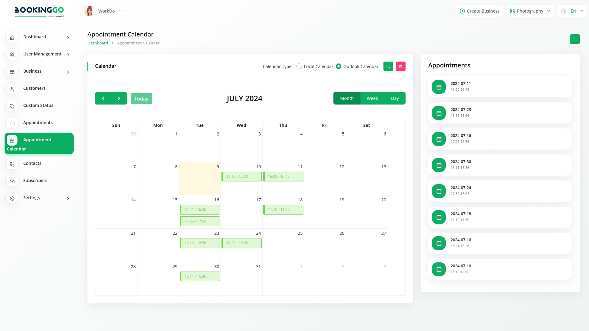 Outlook Calender – BookingGo SaaS Add-On