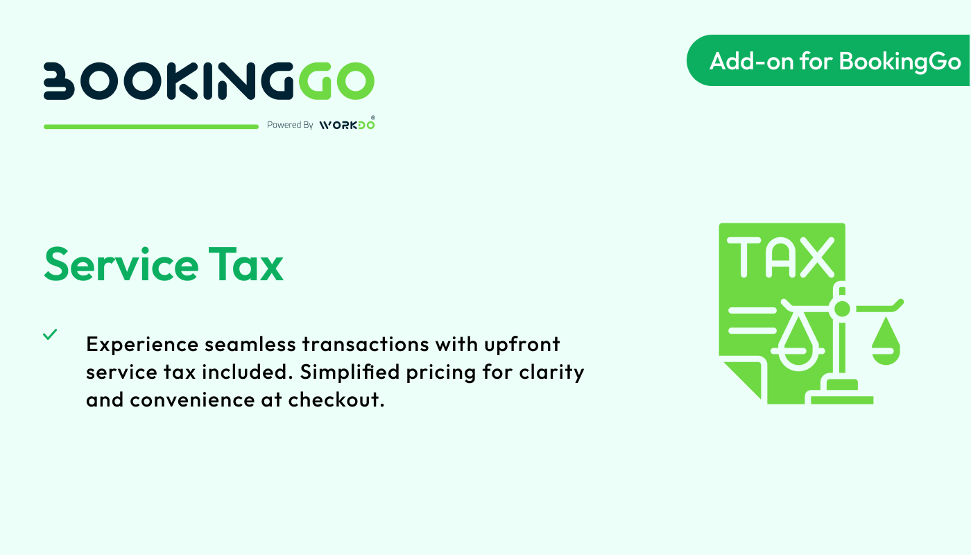 Service Tax – BookingGo SaaS Add-on - WorkDo