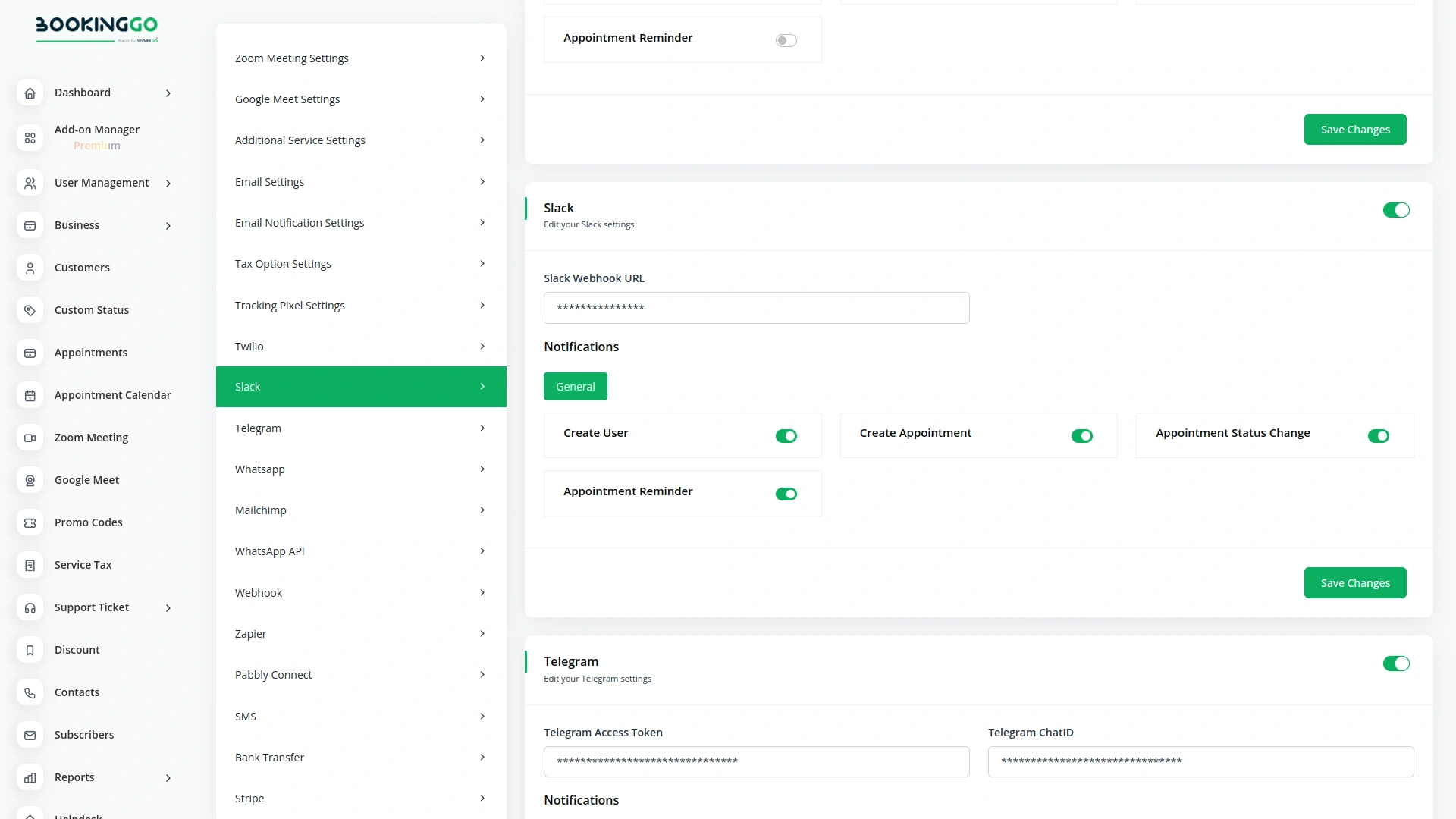 Slack – BookingGo SaaS Add-On