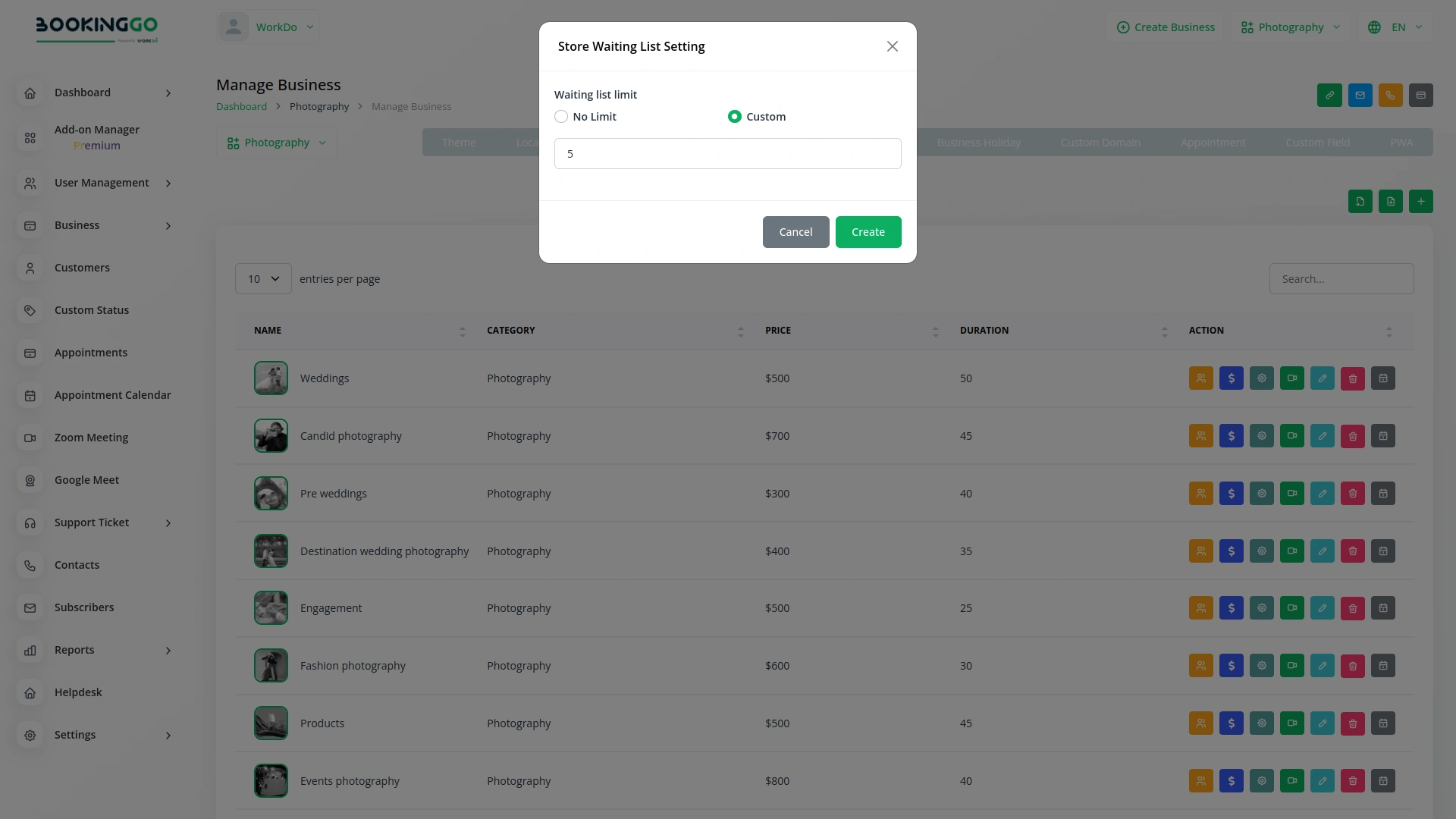Waiting List – BookingGo SaaS Add-On