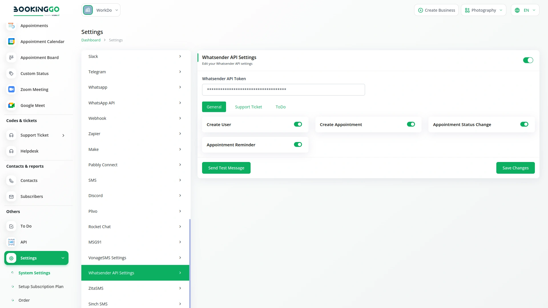 Whatsender – BookingGo SaaS Add-On