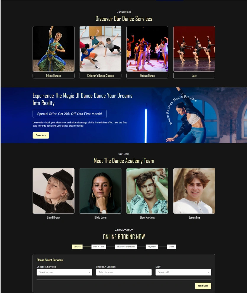 Dance Academy – BookingGo SaaS Add-On