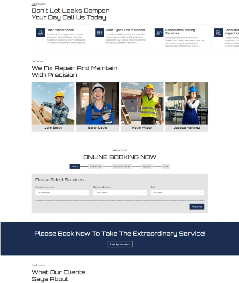Roofing Contractor – BookingGo SaaS Add-On