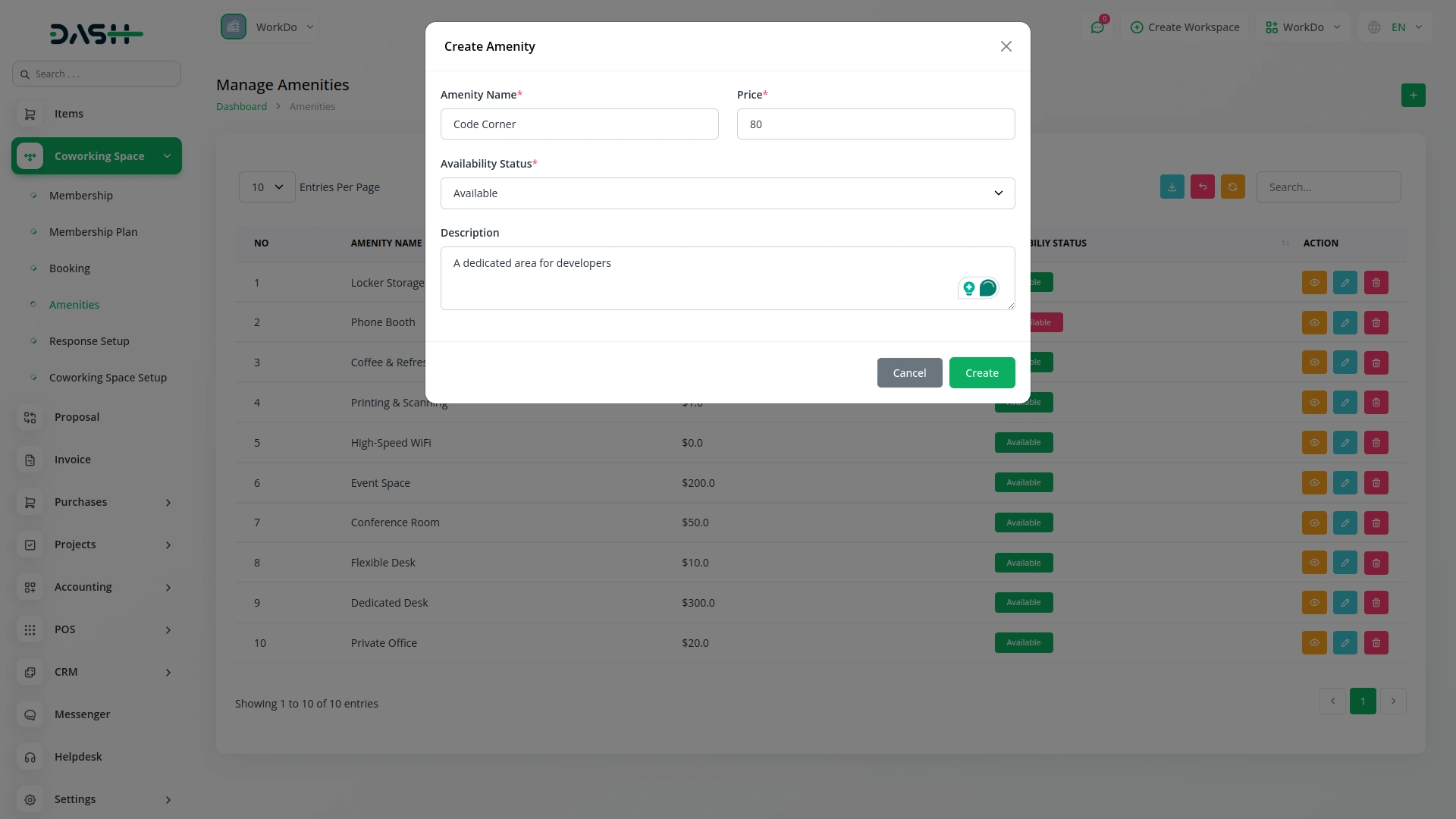 Coworking Space Management