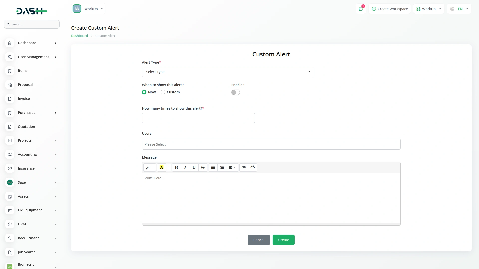Custom Alert
