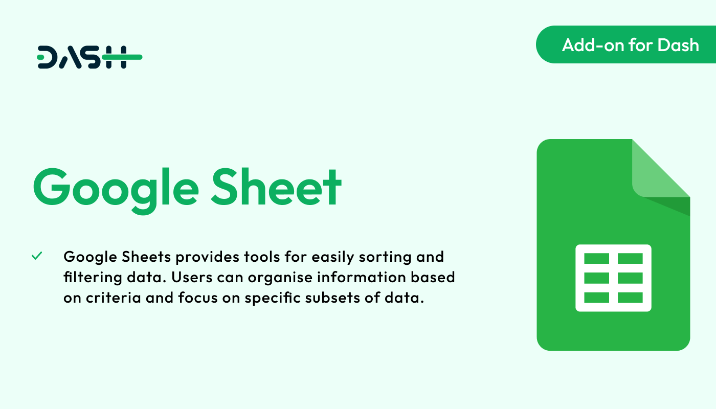 Google Sheet – Dash SaaS Add-on - WorkDo