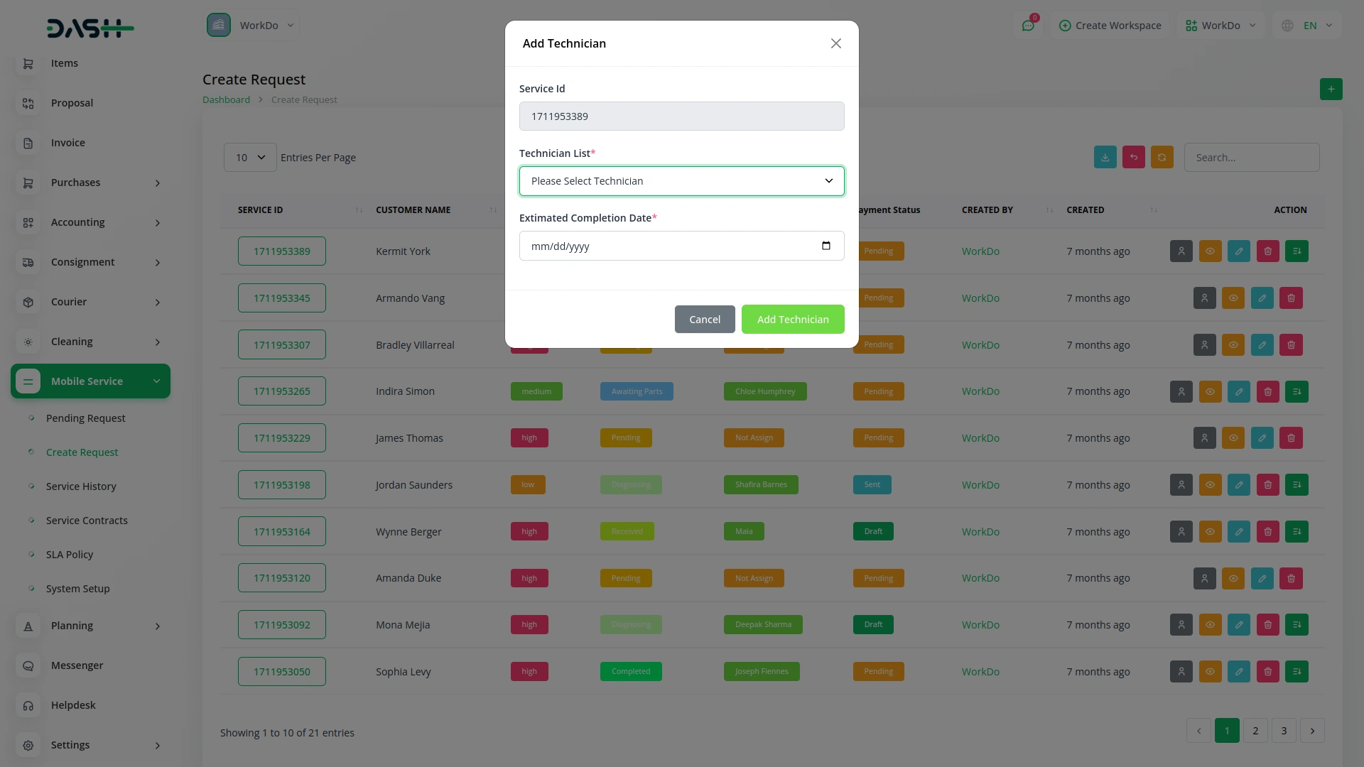 Mobile Service Management