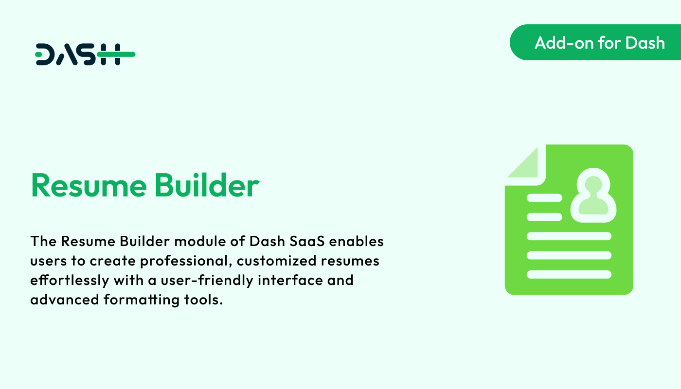 Resume Builder – Dash SaaS Add-on - WorkDo