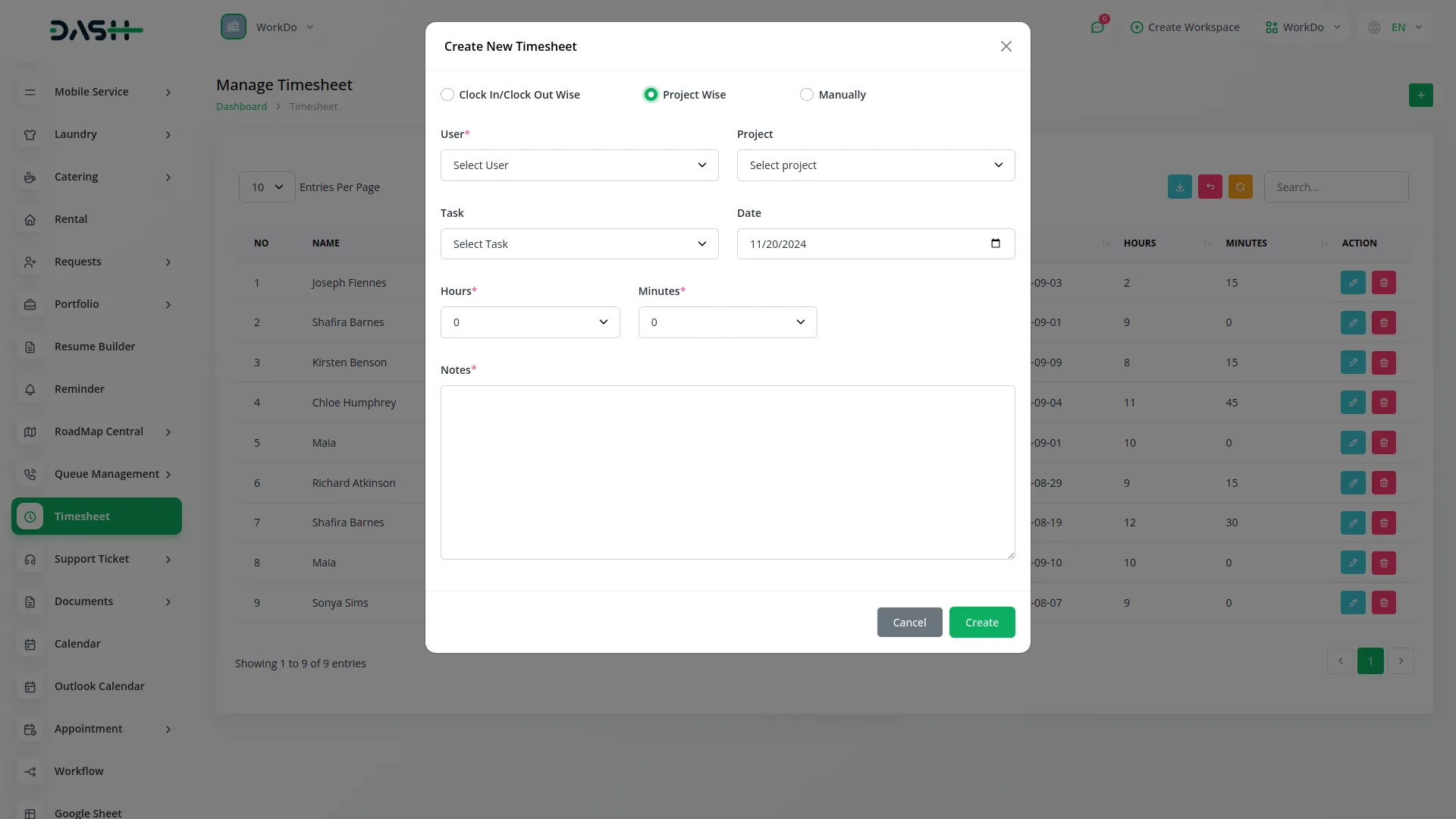 Timesheet