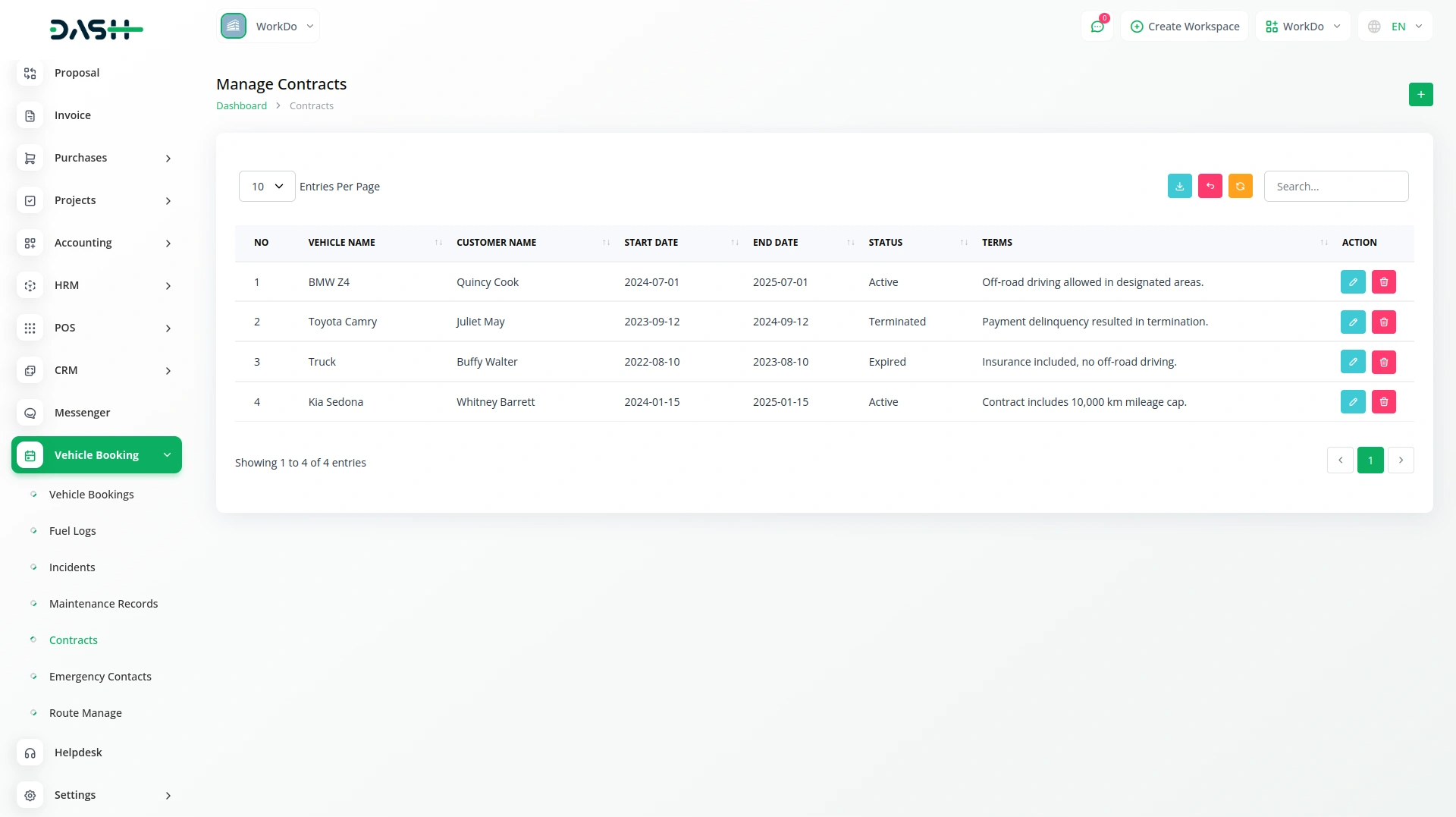 Vehicle Booking Management