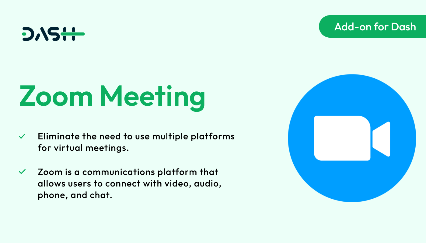 Zoom Meeting – Dash SaaS Add-on - WorkDo