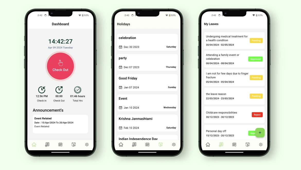 Attendance – Dash Mobile App